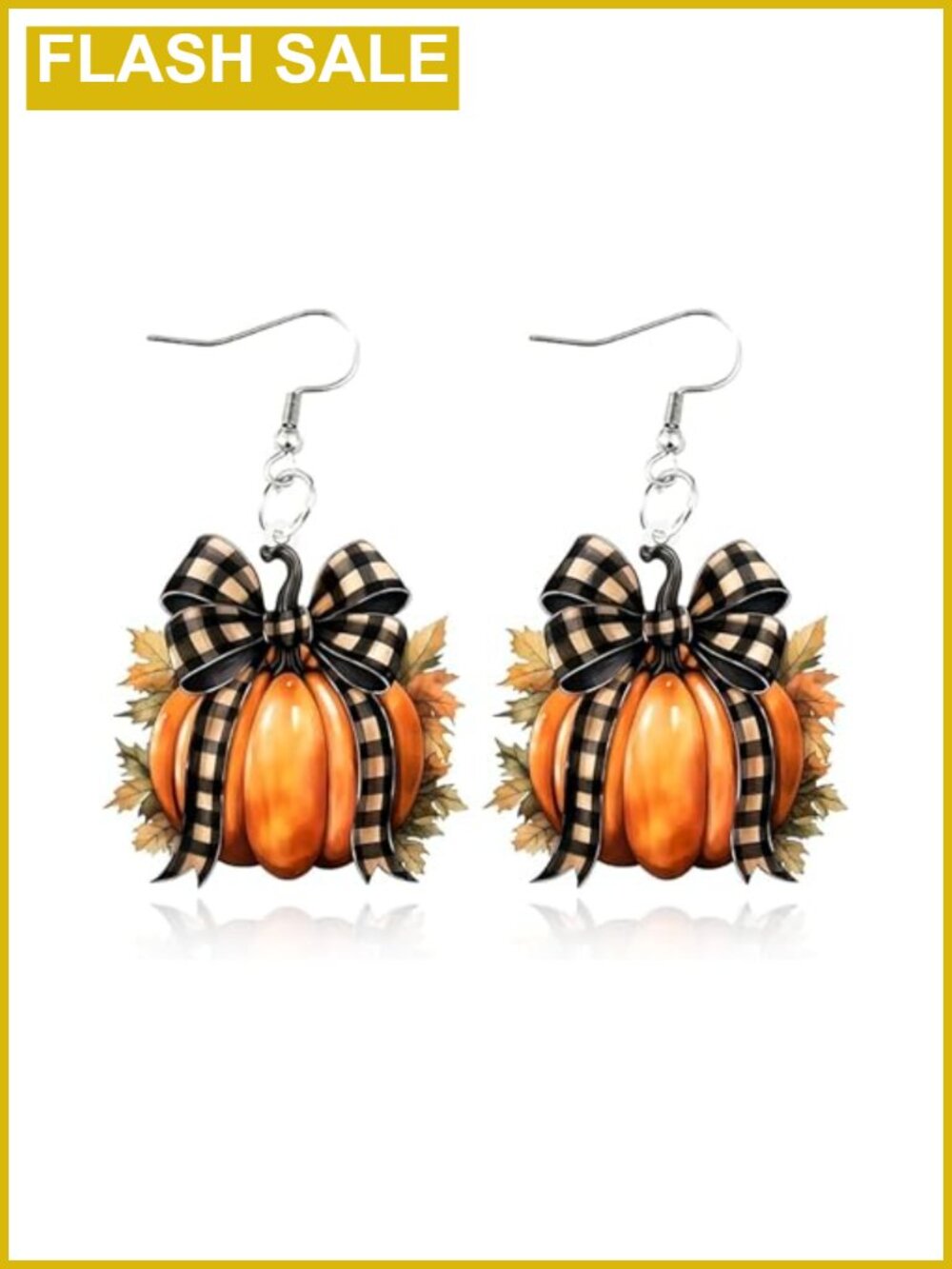 Maple Leaf Pumpkin Dangle Earrings Acrylic Fall Thanksgiving Jewelry